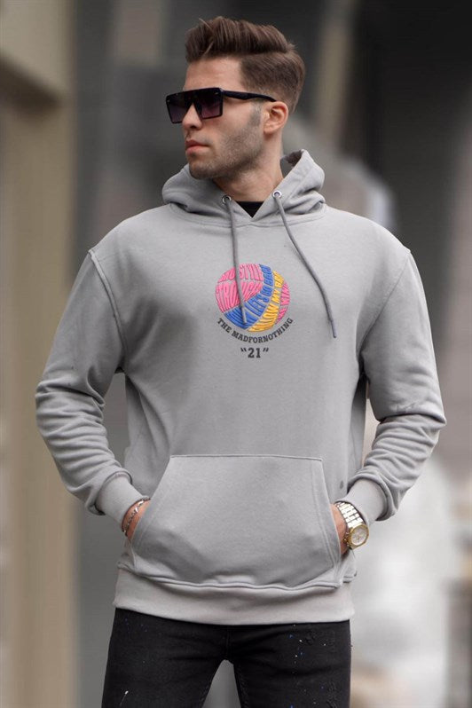 MDX Hooded Sweatshirt with Embossed Printed in Gray 6042 - Ballarat