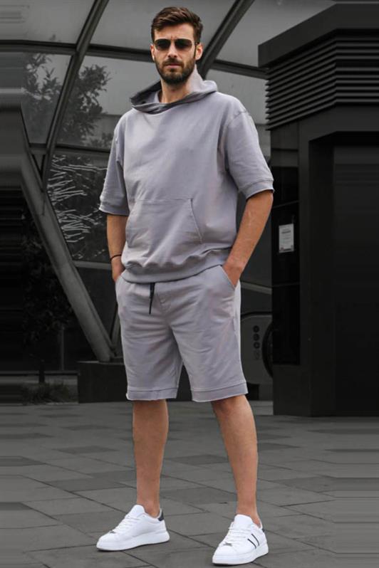 MDX Painted Gray Hooded Shorts Suit 5919 - Yuzhnoukrainsk