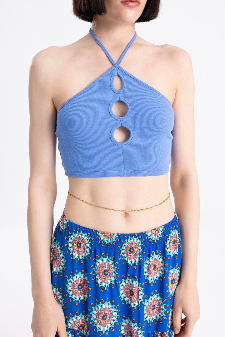 BSL Women Neck Tie Crop Top - Kilmarnock