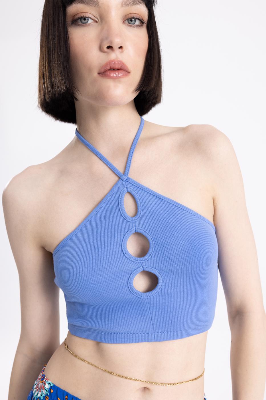 BSL Women Neck Tie Crop Top - Kilmarnock