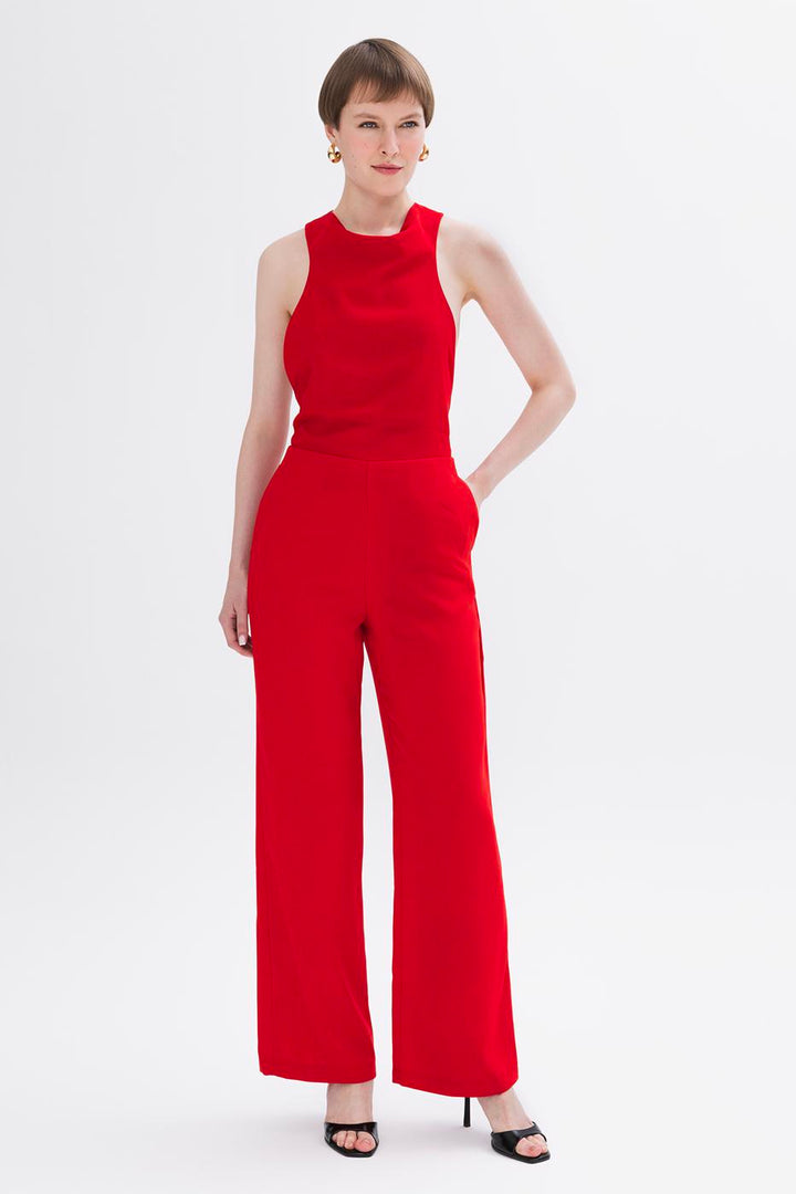 BSL Women Neck Tie Jumpsuit - Andújar