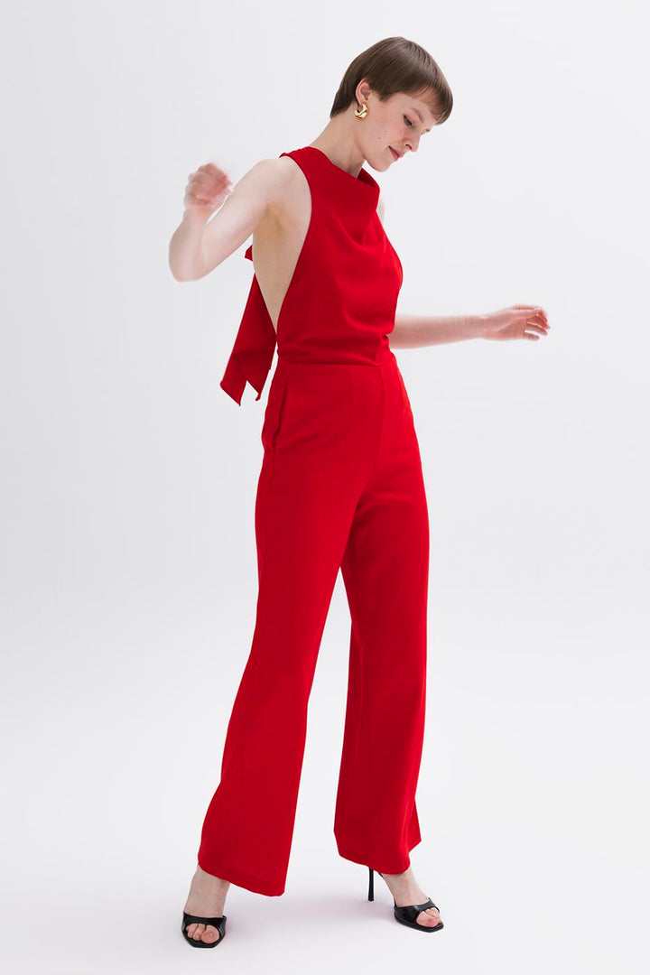 BSL Women Neck Tie Jumpsuit - Andújar