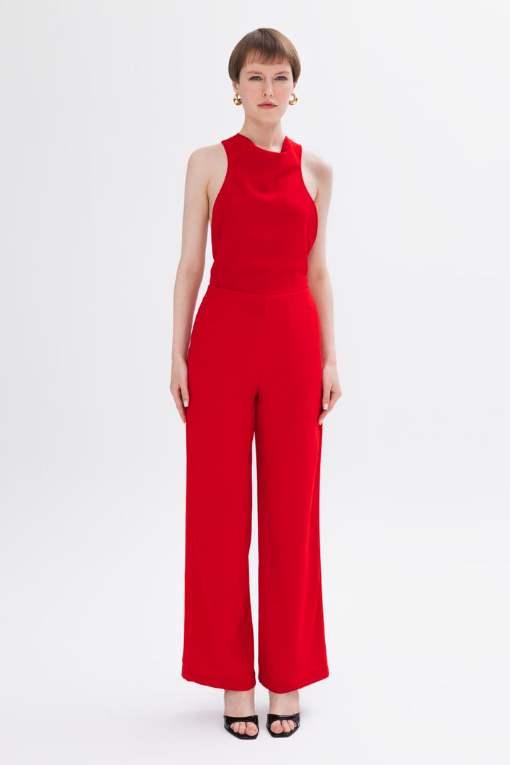BSL Women Neck Tie Jumpsuit - Andújar