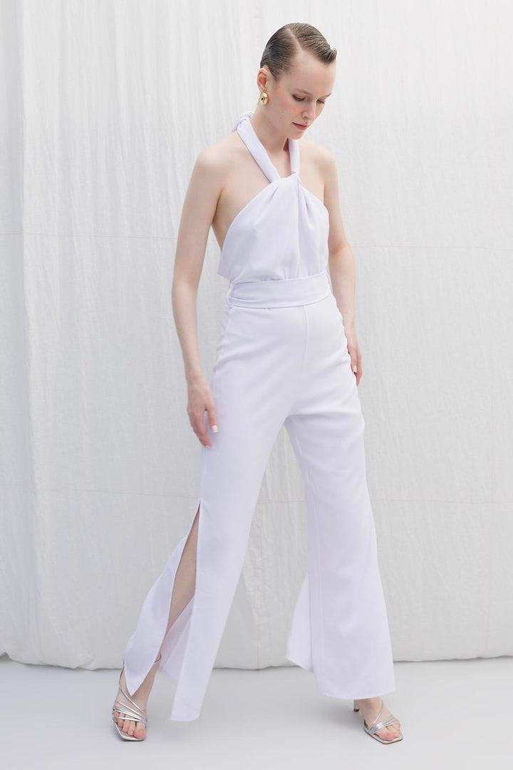 BSL Women Neck Tie Jumpsuit - Coyotepec