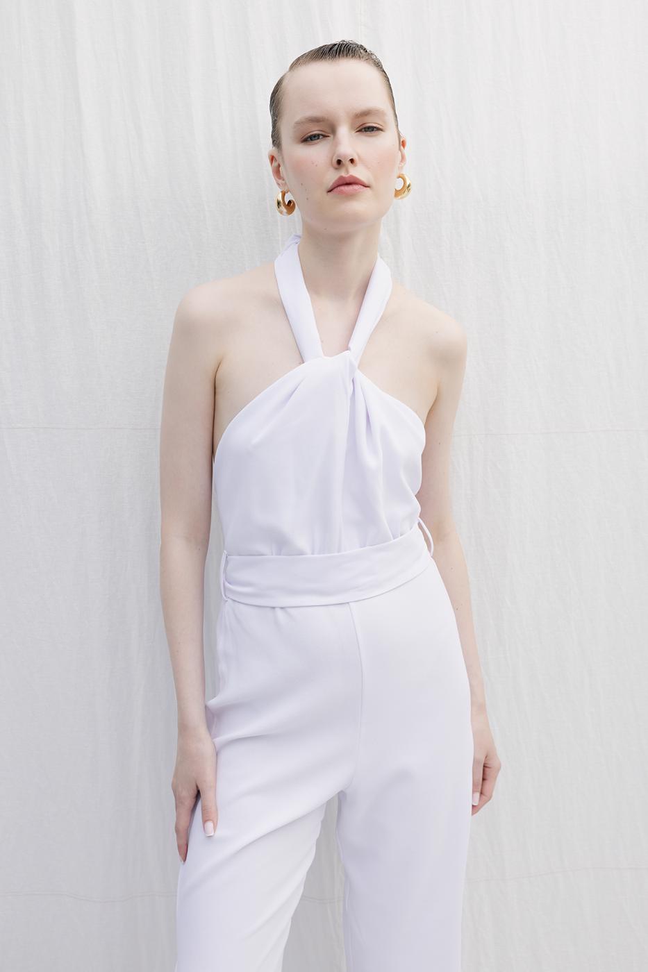 BSL Women Neck Tie Jumpsuit - Coyotepec