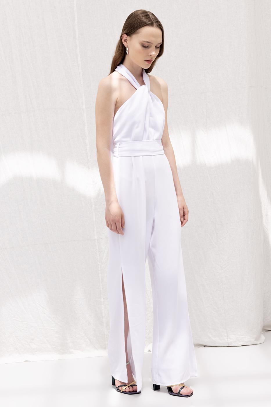 BSL Women Neck Tie Jumpsuit - Coyotepec