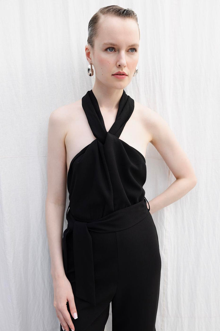 BSL Women Neck Tie Jumpsuit - Almería