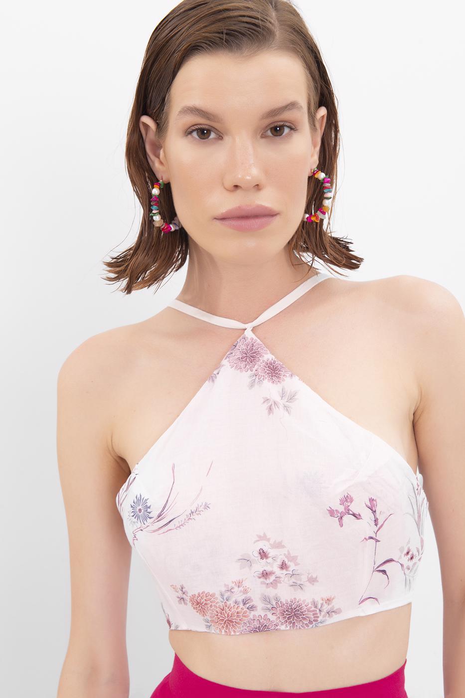 BSL Women Halter Neck Open Back Bustier - Barletta