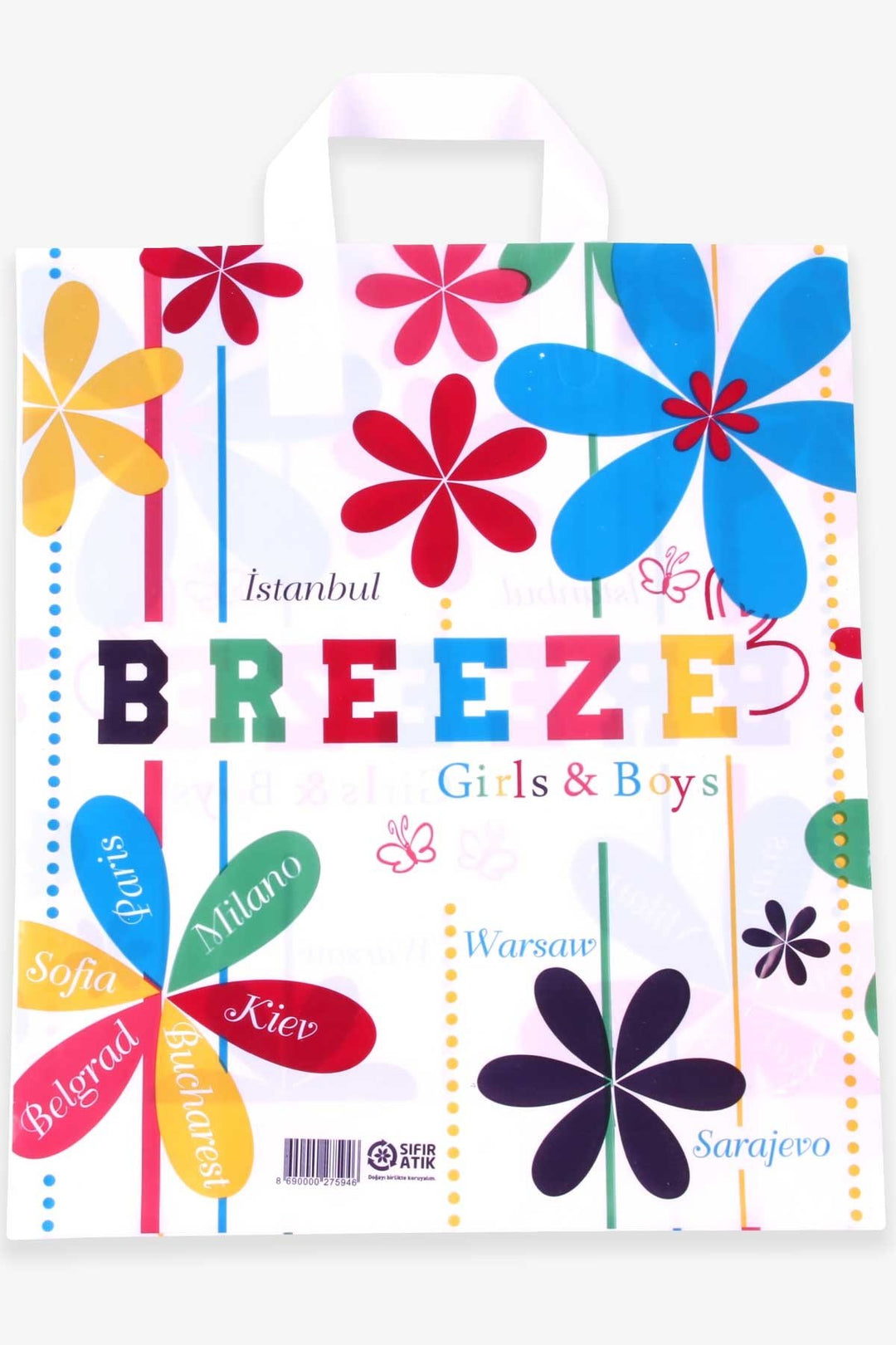 BRE Breeze Alışveriş Poşeti Çiçek Desenli 33 X 40 Cm, Beyaz - Richmond