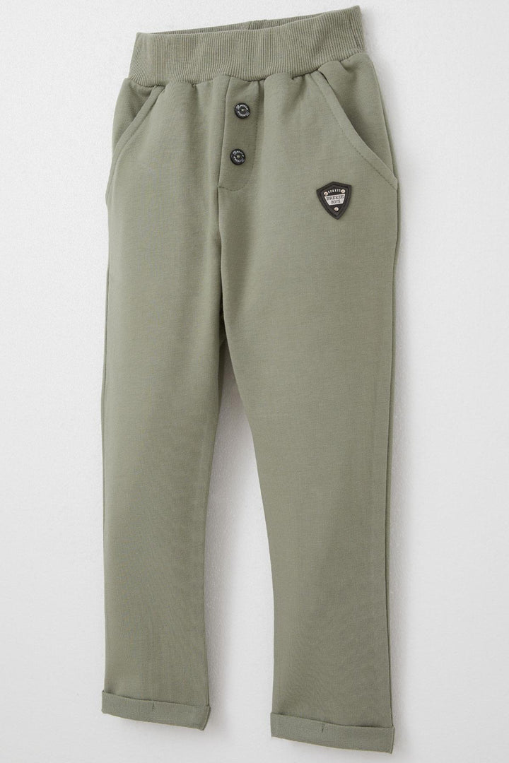 BRE Breeze Baby Boy Bodysuit with Buttoned Bottom, Pocket with Emblem, 9 Months-3 Years, Khaki Green. - Bedford
