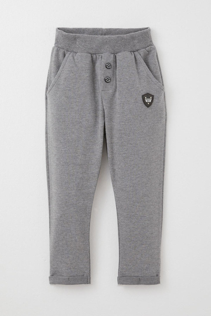 BRE Breeze Baby Boy Bottom Buttoned Armored Pocket 9 Months-3 Years, Dark Gray Melange - Oro Valley
