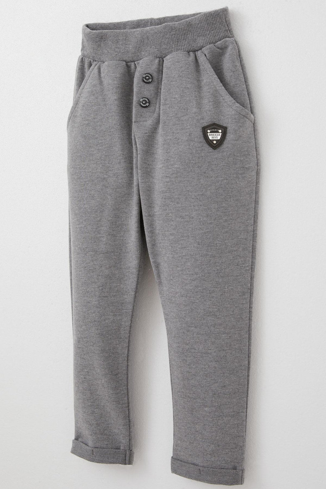 BRE Breeze Baby Boy Bottom Buttoned Armored Pocket 9 Months-3 Years, Dark Gray Melange - Oro Valley