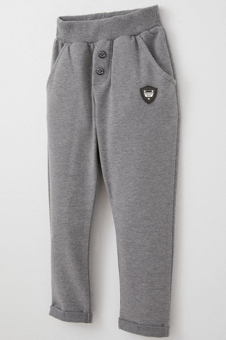 BRE Breeze Baby Boy Bottom Buttoned Armored Pocket 9 Months-3 Years, Dark Gray Melange - Oro Valley