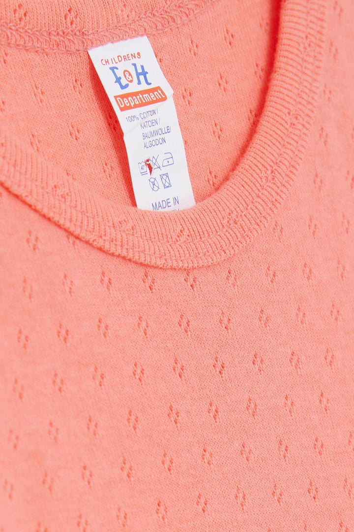 BRE Breeze Baby Boy Snap Fastener Tank Top Bodysuit Jacquard 9 أشهر - 3 سنوات، مرجاني - La Laguna