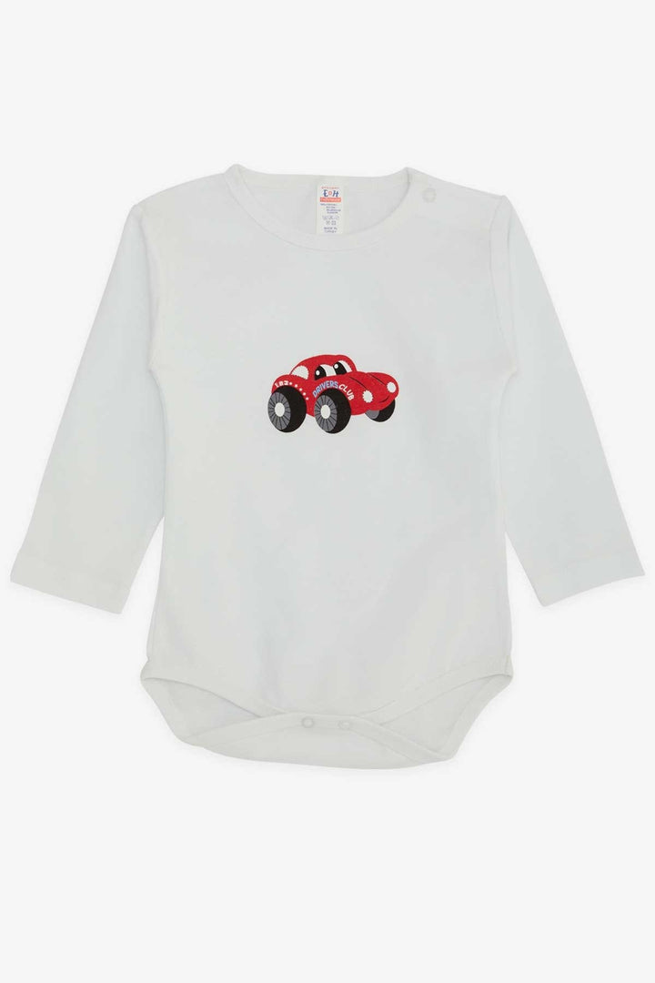 BRE Breeze Baby Boy Snap Bodysuit سيارة مطبوعة 9 أشهر - 3 سنوات، أبيض - بيثيسدا