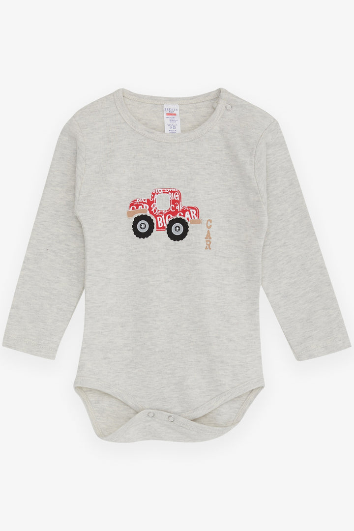 BRE Breeze Baby Boy Snap Bodysuit مع طباعة سيارة 9 أشهر - 3 سنوات، مزيج رمادي فاتح - روستوك