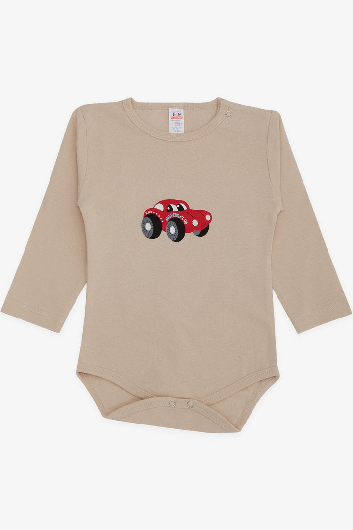 BRE Breeze Baby Boy Snap Bodysuit مع طباعة سيارة، 9 أشهر - 3 سنوات، بيج - بلومنجتون