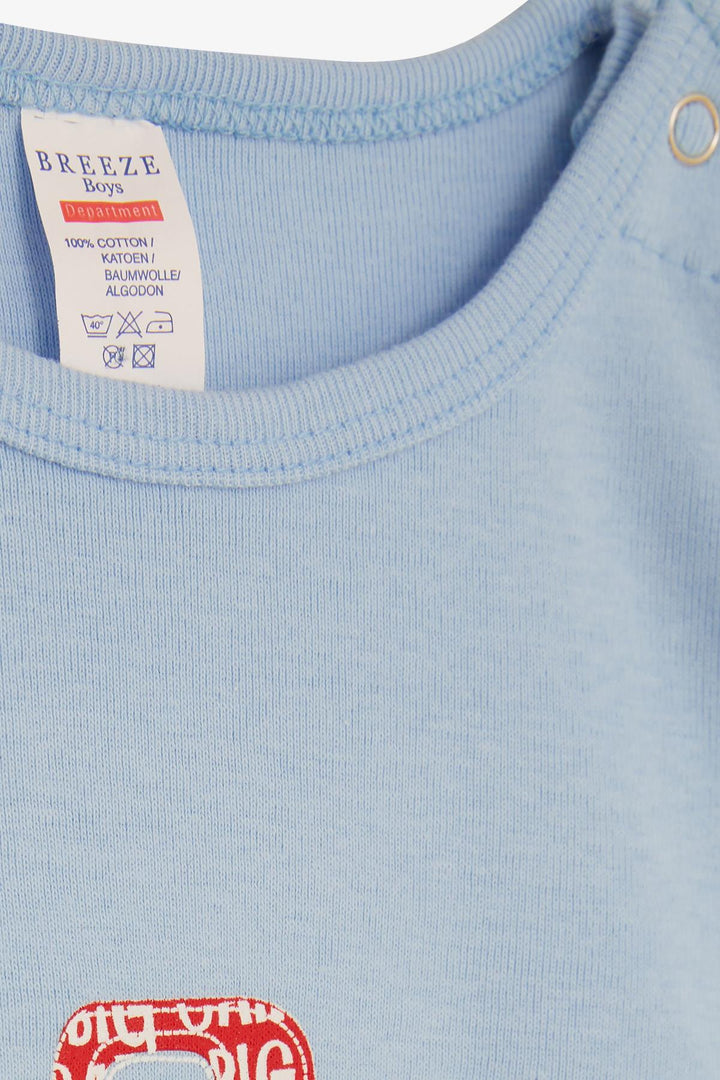 BRE Breeze Baby Boy Snap Bodysuit مع طباعة سيارة 9 أشهر - 3 سنوات، أزرق - بينتون