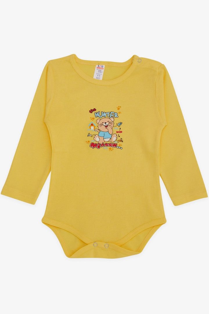 BRE Breeze Baby Boy Snap Bodysuit مع طباعة Hunter Kitten من 9 أشهر إلى 3 سنوات، أصفر - Security-Widefield