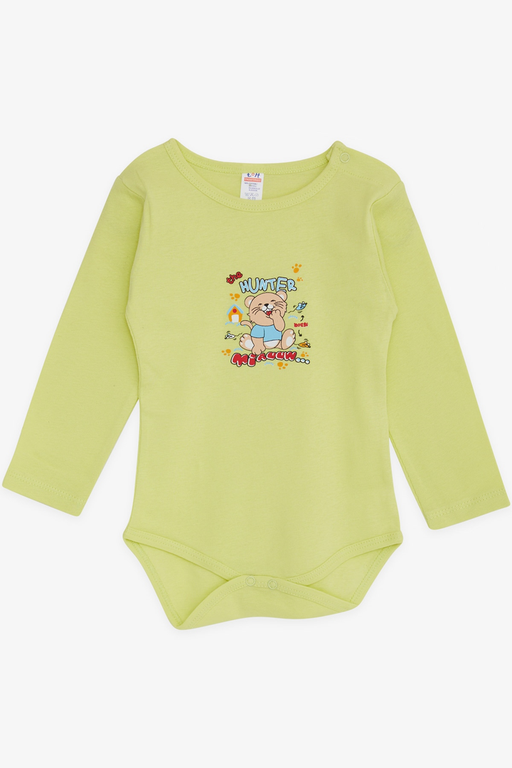 BRE Breeze Baby Boy Snap Bodysuit مع طباعة Hunter Kitty 9 أشهر - 3 سنوات، أخضر فستقي - بفورتسهايم