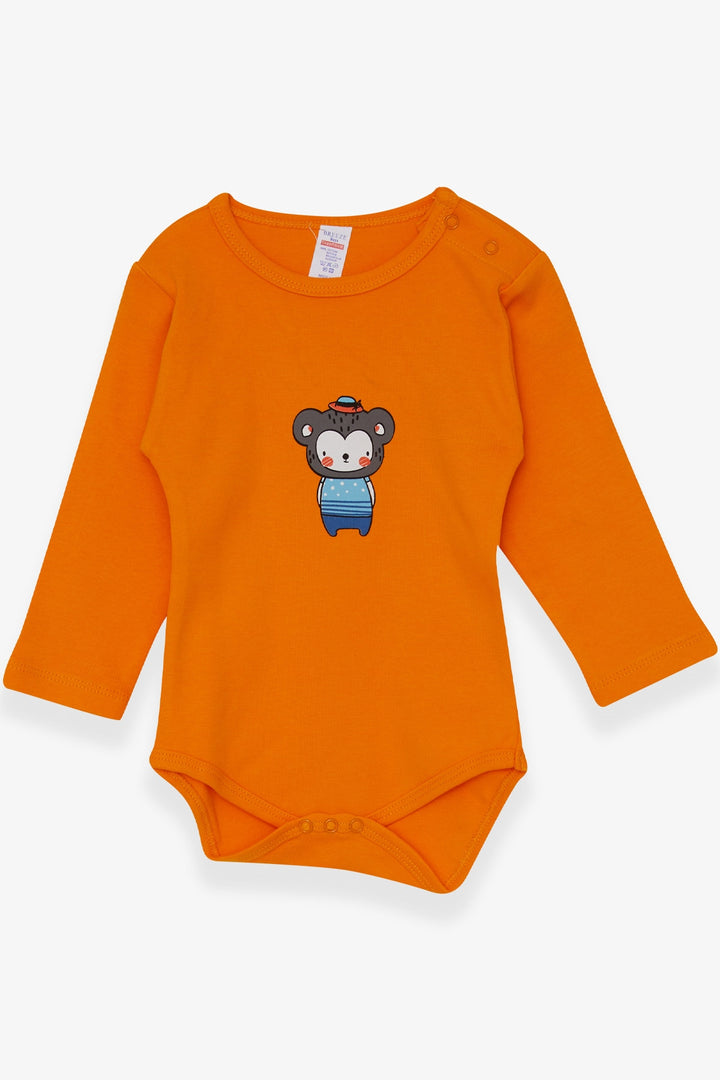 بدلة للجسم BRE Breeze Baby Boy Snap مع طباعة الدب من 9 أشهر إلى 3 سنوات، برتقالي - Kendall West