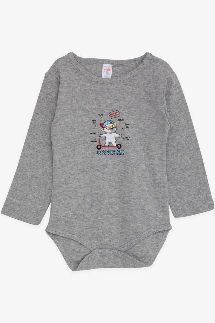 BRE Breeze Baby Boy Snap Bodysuit مع نظارات طباعة الدب 9 أشهر - 3 سنوات، مزيج رمادي داكن - كوفينا