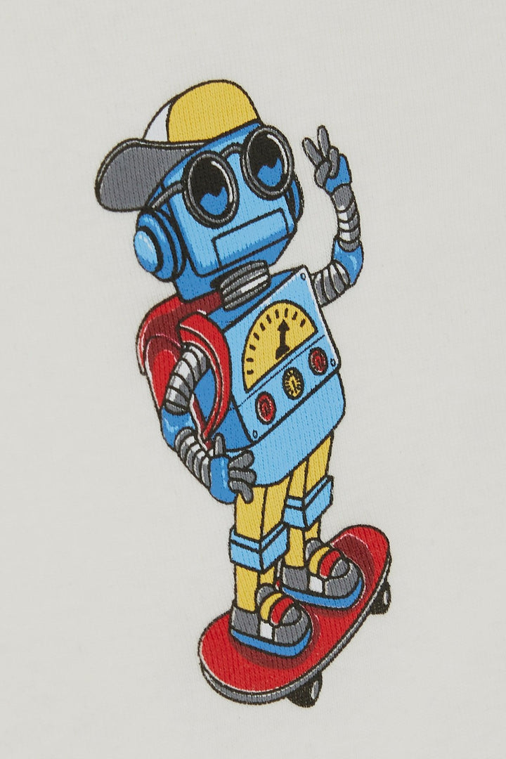 BRE Breeze Baby Boy Snap Bodysuit Skateboarder Robot مطبوعة 9 أشهر - 3 سنوات، إكرو - سايولا