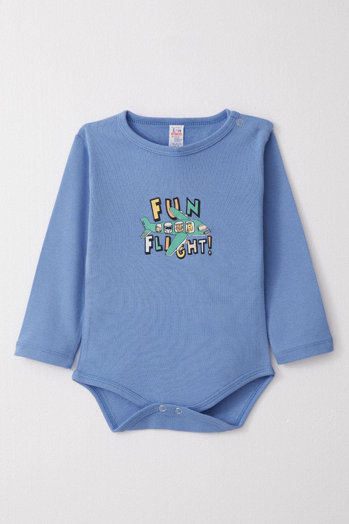 BRE Breeze Baby Boy Snap Bodysuit Pilot Animals مطبوعة 9 أشهر - 3 سنوات، أزرق - أستي