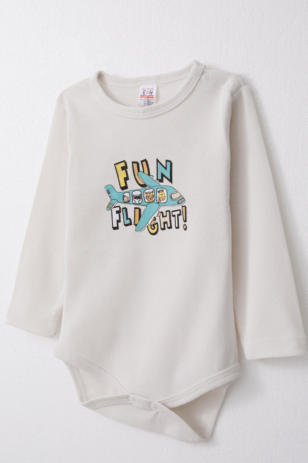 BRE Breeze Baby Boy Snap Bodysuit Pilot Animals مطبوعة 9 أشهر - 3 سنوات، أبيض مكسور - جوندومار