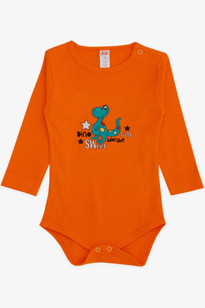 BRE Breeze Baby Boy Snap Bodysuit لطيف ديناصور مطبوع 9 أشهر - 3 سنوات، برتقالي - Slonim