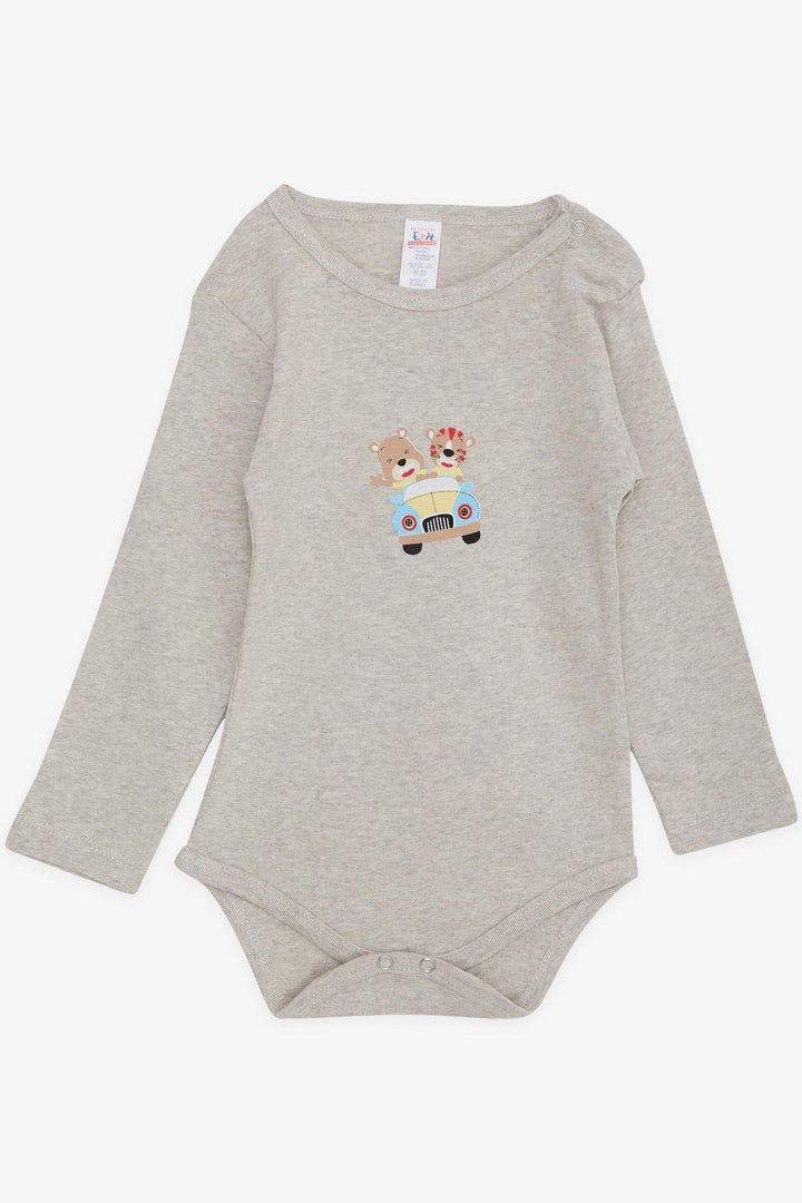 BRE Breeze Baby Boy Snap Bodysuit سائق طباعة الحيوان 9 أشهر - 3 سنوات، بيج ميلانج - سلوبوزيا