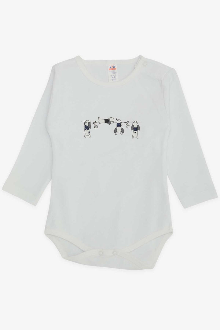 BRE Breeze Baby Boy Snap Bodysuit Naughty Puppy Print 9 أشهر - 3 سنوات، أبيض - مارسيانيز