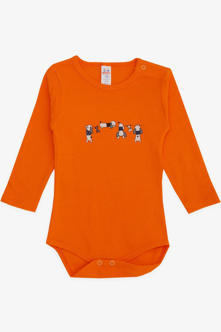 BRE Breeze Baby Boy Snap Bodysuit Naughty Puppy Print 9 أشهر - 3 سنوات، برتقالي - كيمبر