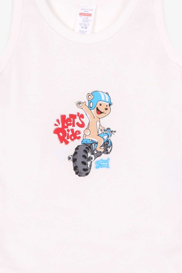 BRE Breeze Baby Boy Snap Bodysuit Racer Bear مطبوع 9 أشهر - 3 سنوات، إكرو - موكاشيف