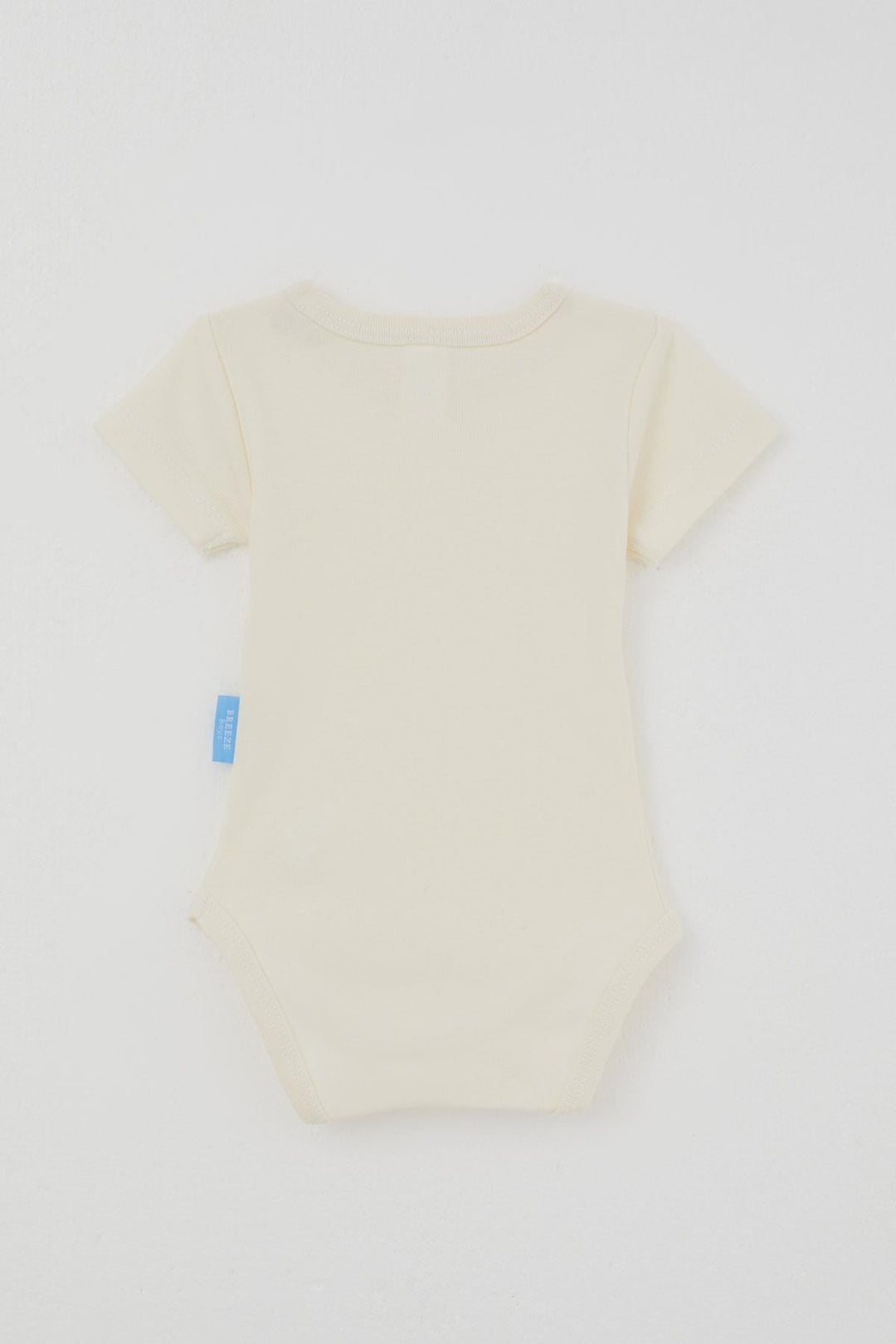 BRE Breeze Erkek Bebek Çıtçıtlı Kısa Kollu Zıbın Body Basic 0-9 Ay , Krem - Stanton