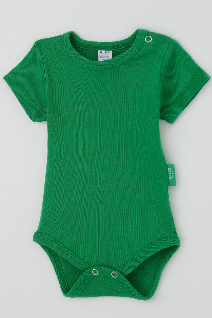 BRE Breeze Erkek Bebek Çıtçıtlı Kısa Kollu Zıbın Body Basic 0-9 Ay , Koyu Yeşil - Pittsburgh