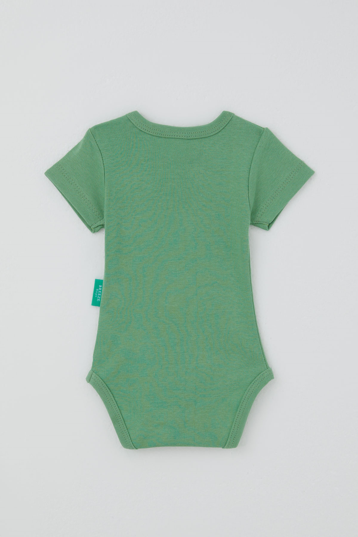 BRE Breeze Erkek Bebek Çıtçıtlı Kısa Kollu Zıbın Body Basic 0-9 Ay , Mint Yeşili - Bryan