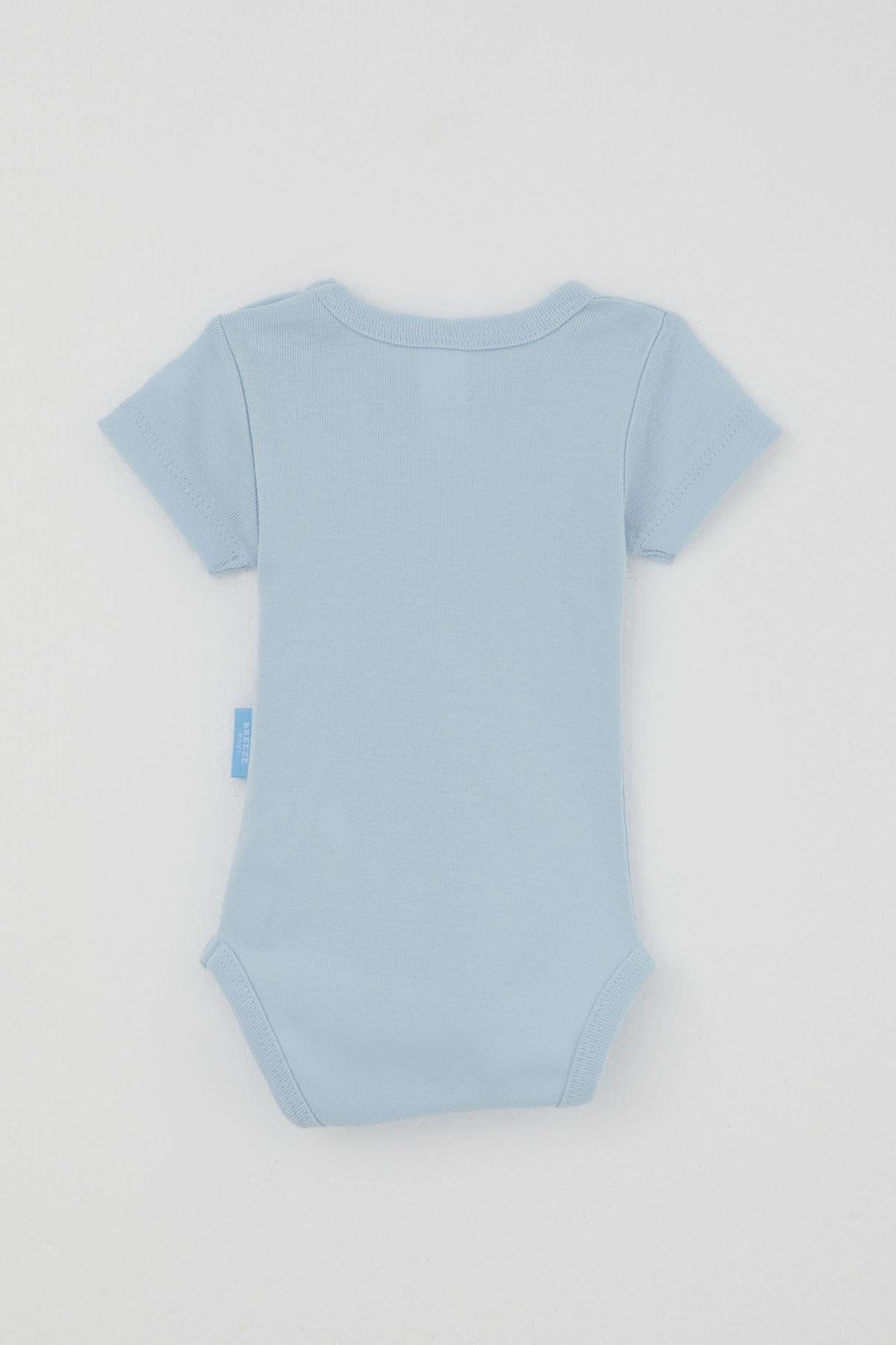BRE Breeze Erkek Bebek Çıtçıtlı Kısa Kollu Zıbın Body Basic 0-9 Ay , Açık Mavi - Lissone