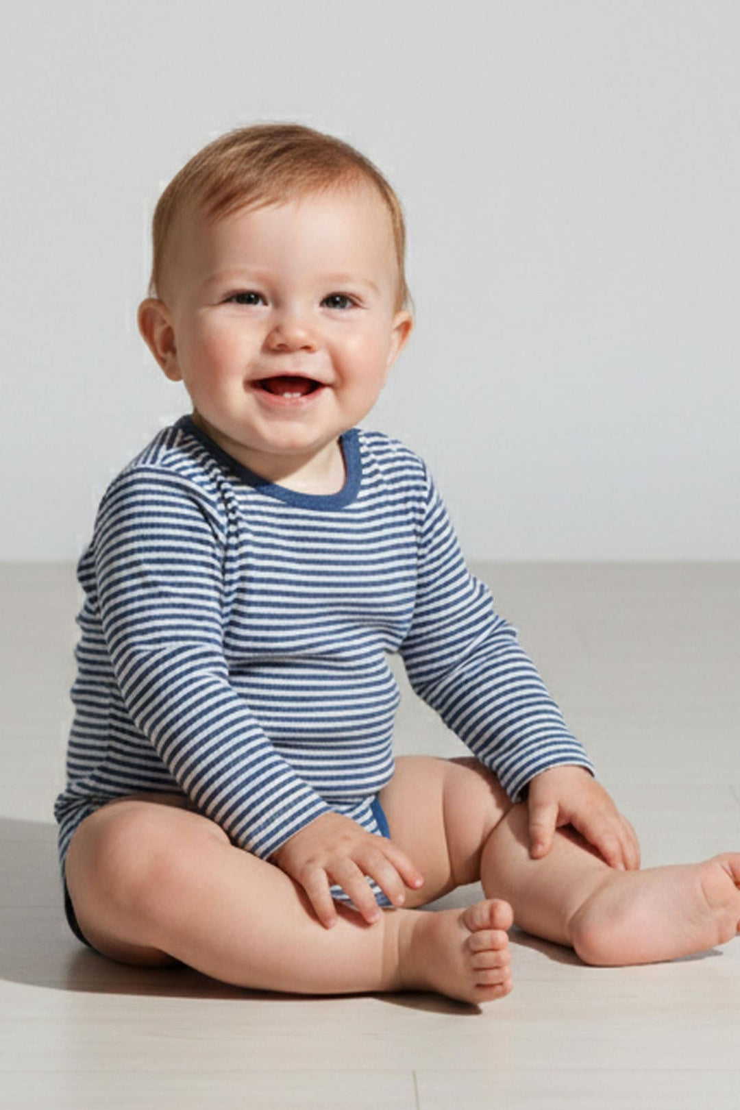 BRE Breeze Erkek Bebek Çıtçıtlı Zıbın Body Çizgili 9 Ay-3 Yaş, İndigo - Barking