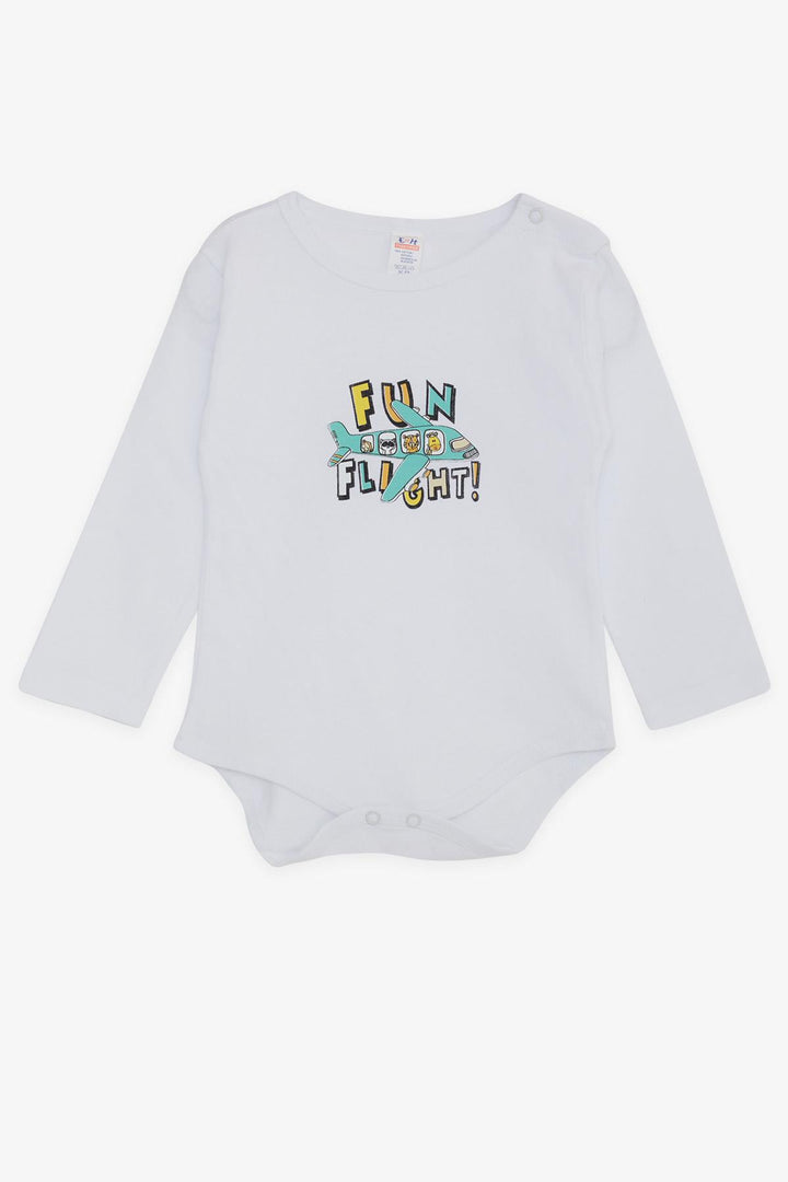 BRE Breeze Baby Boy Snap Bodysuit Body Pilot Animals مطبوعة 9 أشهر - 3 سنوات، أبيض - Oktyrka
