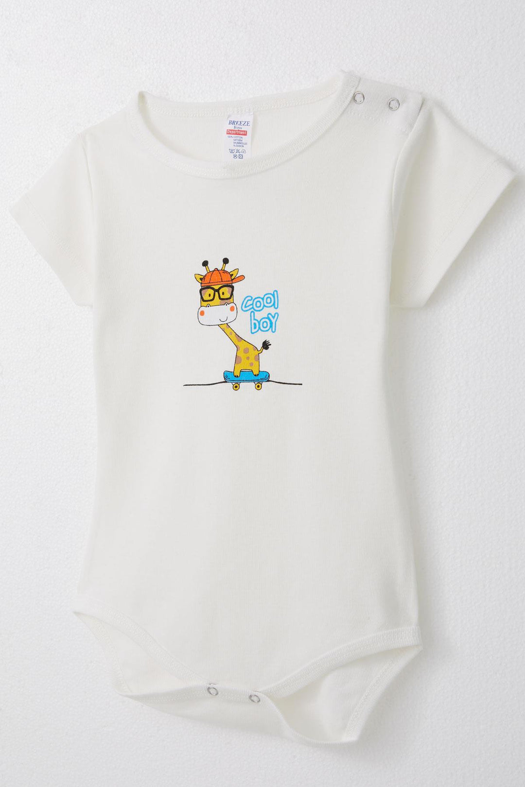 BRE Breeze Baby Boy Snap Fastener ارتداءها لطيف لوح التزلج الزرافة المطبوعة 9 أشهر - 3 سنوات، إكرو - Seelze