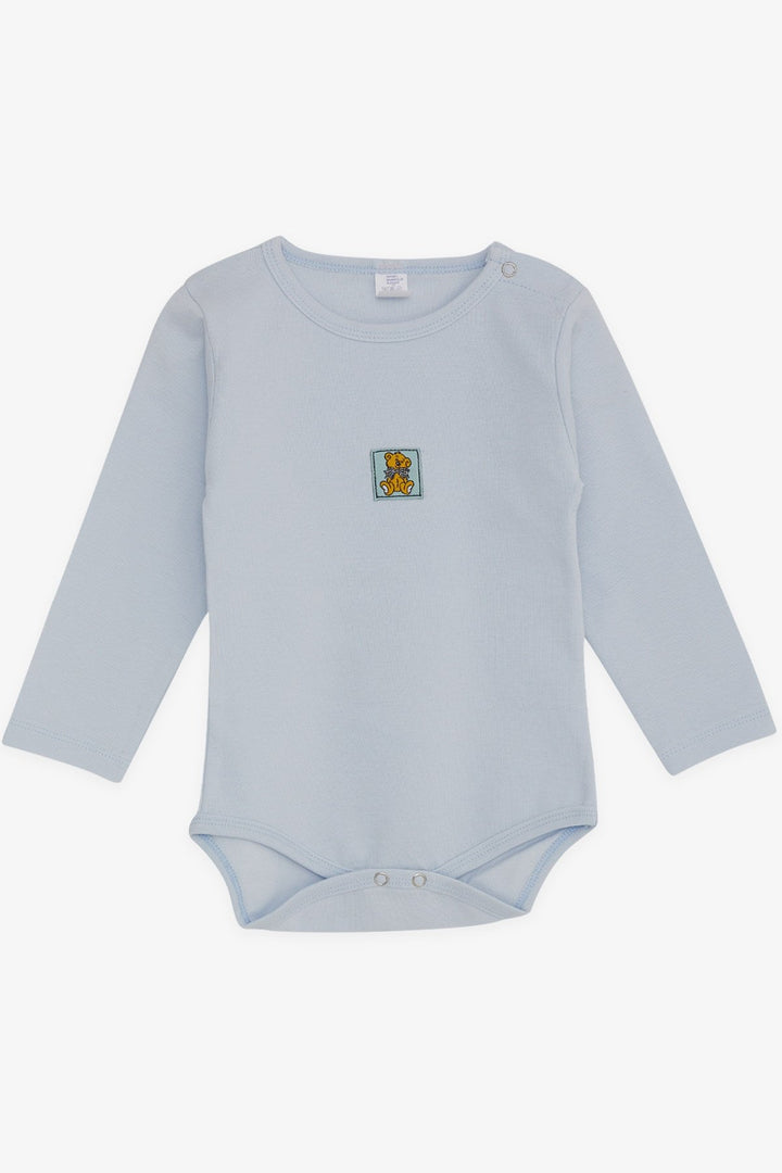 BRE Breeze Baby Boy Snap Bodysuit مع ربطة عنق مطبوعة على شكل دب من 9 أشهر إلى 3 سنوات، أزرق فاتح - كالاماتا