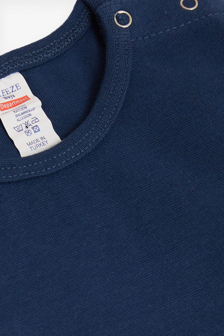 BRE Breeze Baby Boy Snap Bodysuit Basic 9 أشهر - 3 سنوات، أزرق داكن - باتيرنو