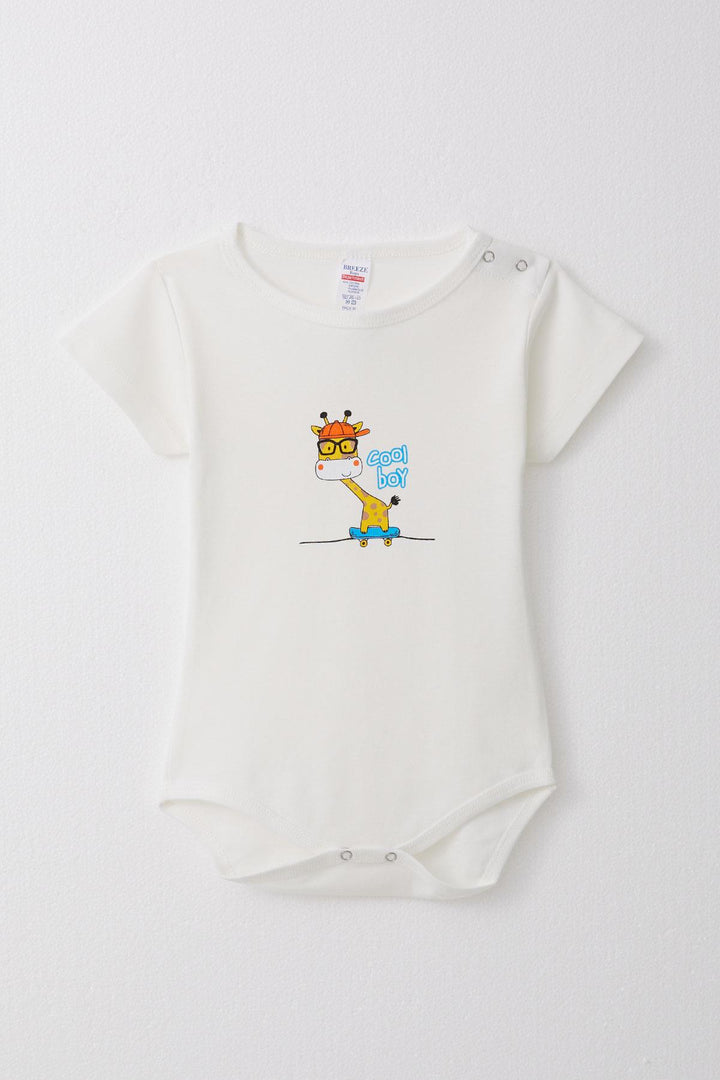 BRE Breeze Baby Boy Snap Fastener ارتداءها لطيف لوح التزلج الزرافة المطبوعة 9 أشهر - 3 سنوات، إكرو - Seelze