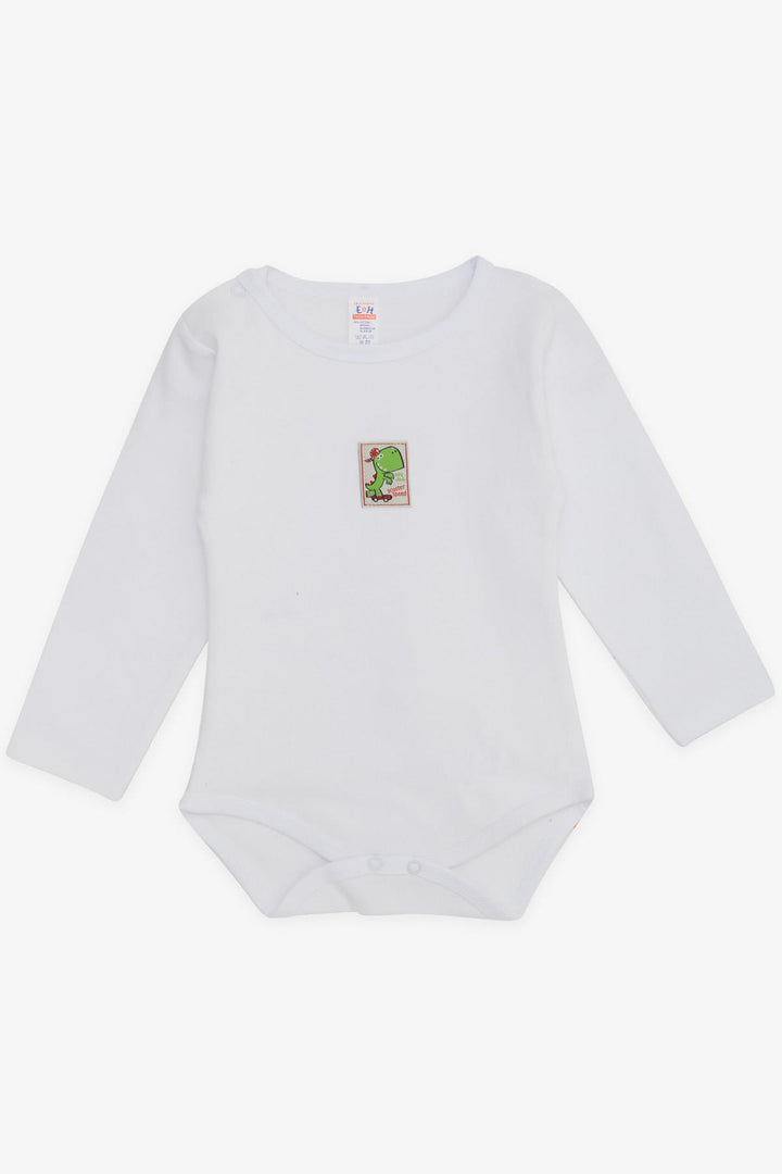 BRE Breeze Baby Boy Snap Bodysuit Skateboarder Dinosaur مطبوعة 9 أشهر - 3 سنوات، أوف وايت - سيوداد أبوداكا