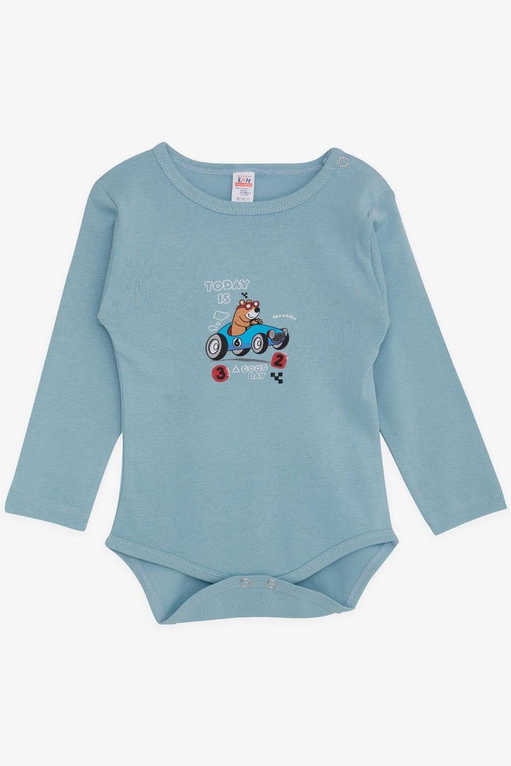 BRE Breeze Baby Boy Snap Bodysuit مع طباعة دب لطيف 9 أشهر - 3 سنوات، أزرق بترولي - هيمبستيد