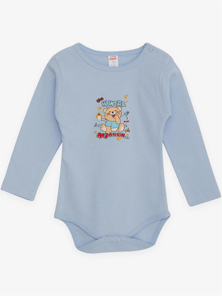 BRE Breeze Baby Boy Snap Bodysuit مع طباعة Hunter Kitty 9 أشهر - 3 سنوات، أزرق فاتح - ماديسون