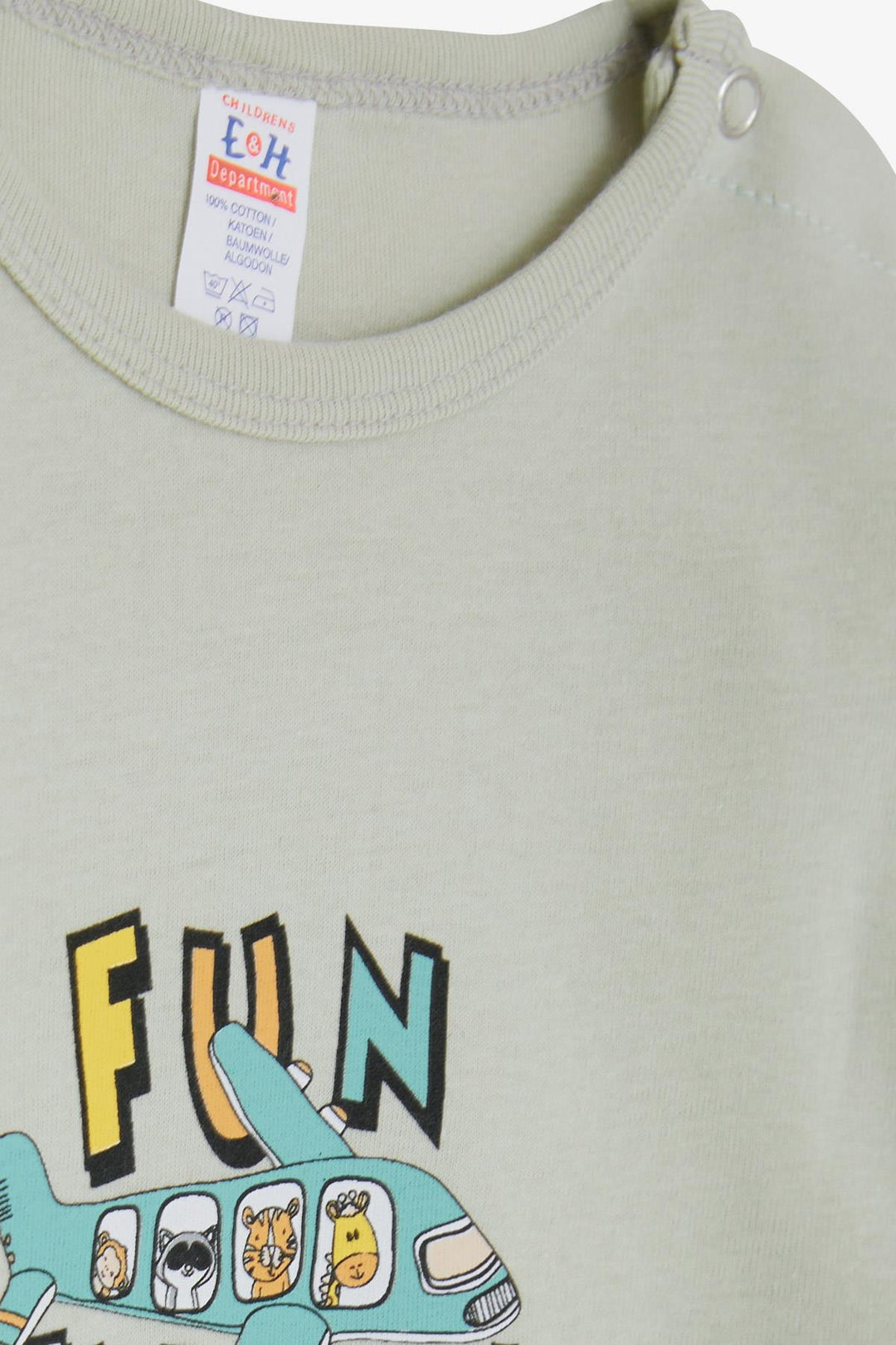 BRE Breeze Baby Boy Snap Bodysuit Body Pilot مع طباعة حيوانات 9 أشهر - 3 سنوات، أخضر مائي - إيفيشام