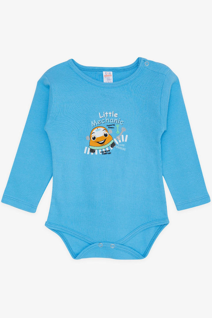 BRE Breeze Baby Boy Snap Bodysuit مع طباعة ميكانيكية صغيرة 9 أشهر - 3 سنوات، أزرق - بالاتين