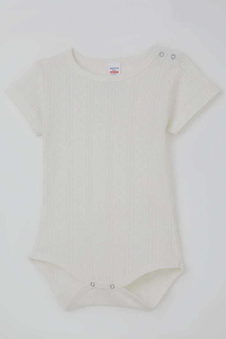 BRE Breeze Erkek Bebek Çıtçıtlı Zıbın Body Jakarlı 9 Ay-3 Yaş, Ekru - San Rafael